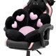 thumbnail image 1 of Cojín DOBUONO Cat Paw para silla de oficina de felpa de 840 ml, color negro, 1 of 6