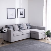 Muebles Mpr - Seccional Jazmin 3.1 Velvet Gris Claro