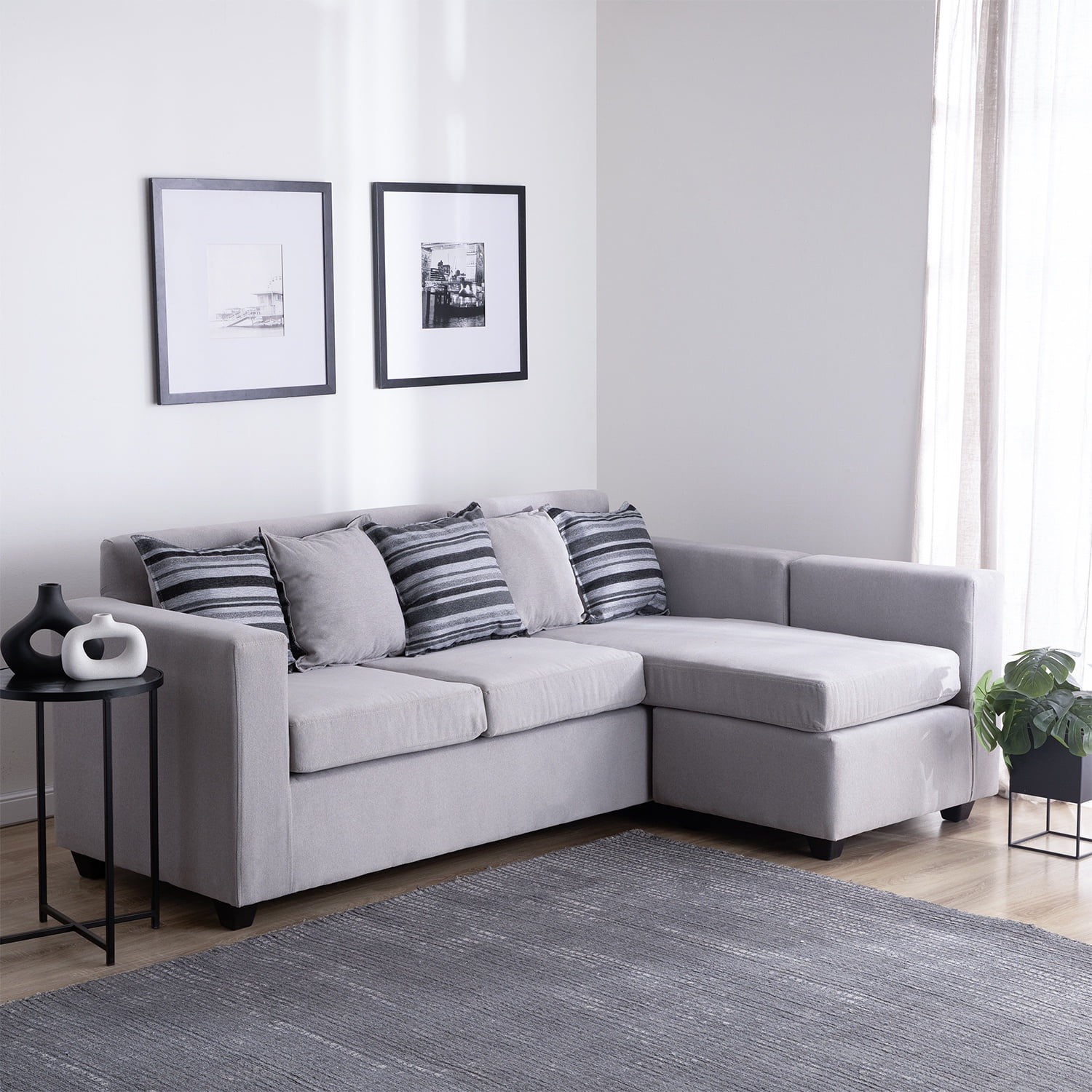 Muebles Mpr - Seccional Jazmin 3.1 Velvet Gris Claro