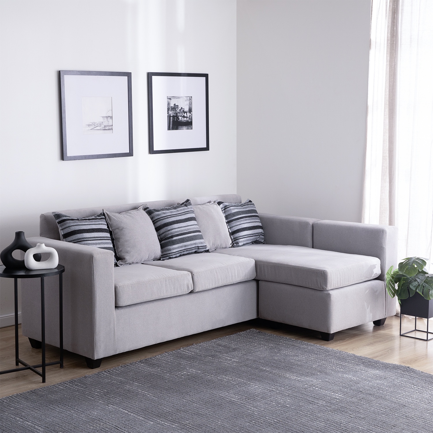 Muebles Mpr - Seccional Jazmin 3.1 Velvet Gris Claro