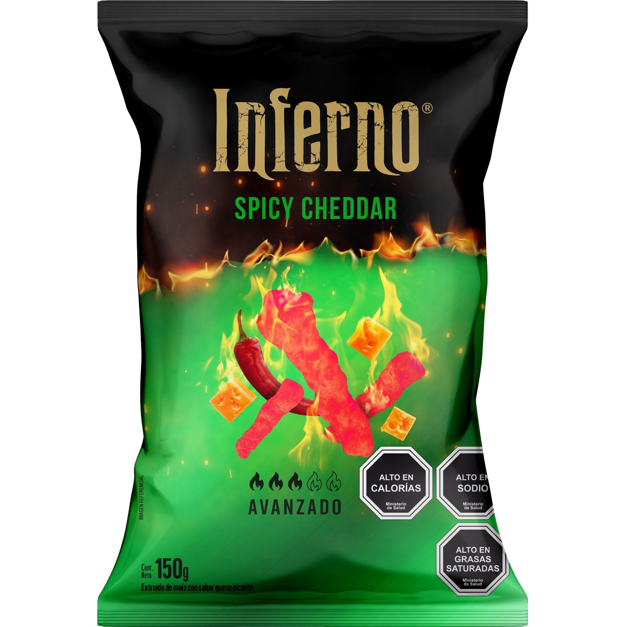 Suflés Palitos Spicy Cheddar 150 g Inferno