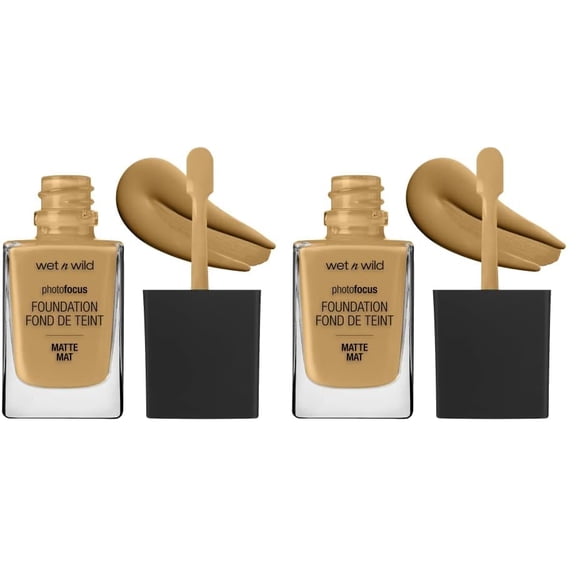 Base de maquillaje Wet n Wild Photo Focus, color ámbar mate, beige, x2