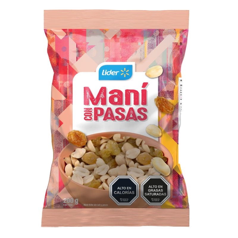 Mix Maní Salado Con Pasas 200 g Lider