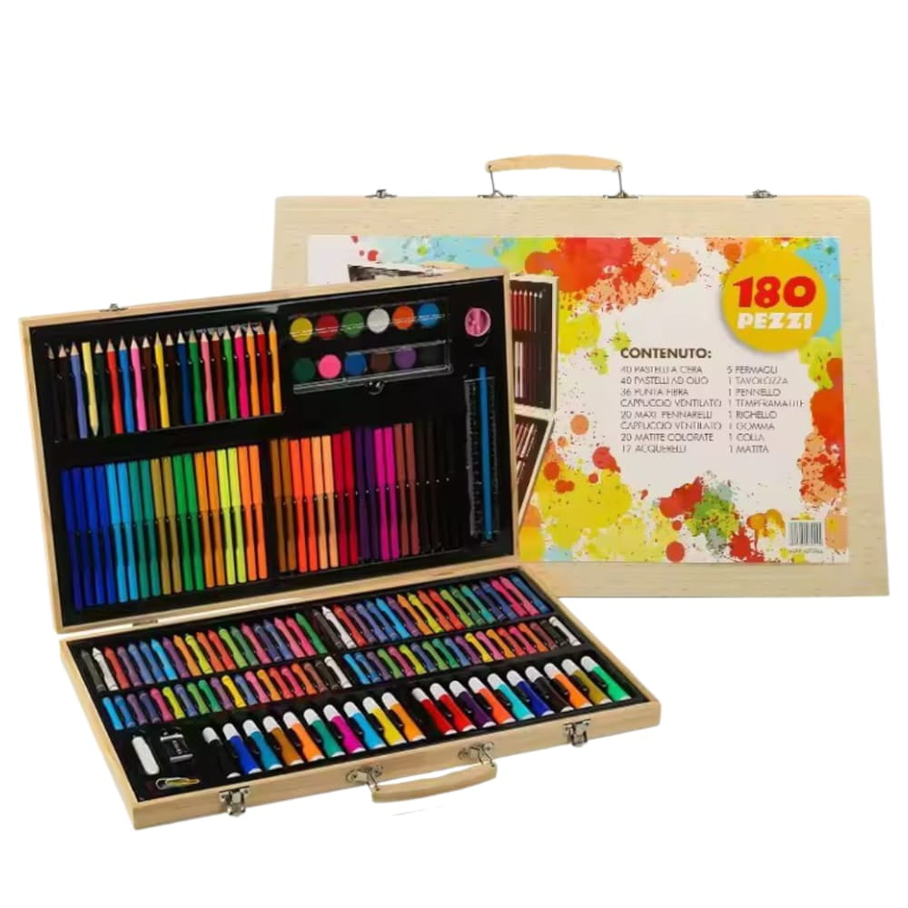 N-ofertas - Set Arte Y Dibujo 180 Piezas Maletín De Pinturas Y Lápices