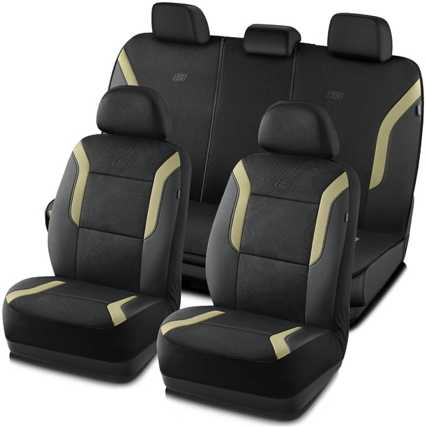 Juego completo de fundas de espuma viscoelástica para asientos de coche Skechers, color beige
