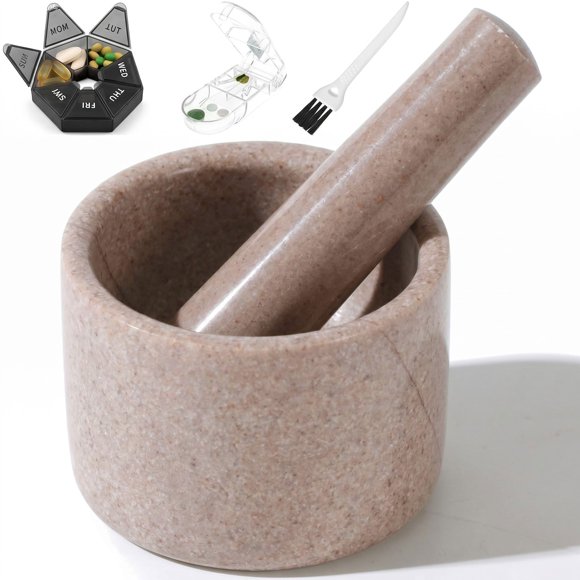 Mortero y Pistilo Fasolahome 10 cm de Mármol sin Cuchilla