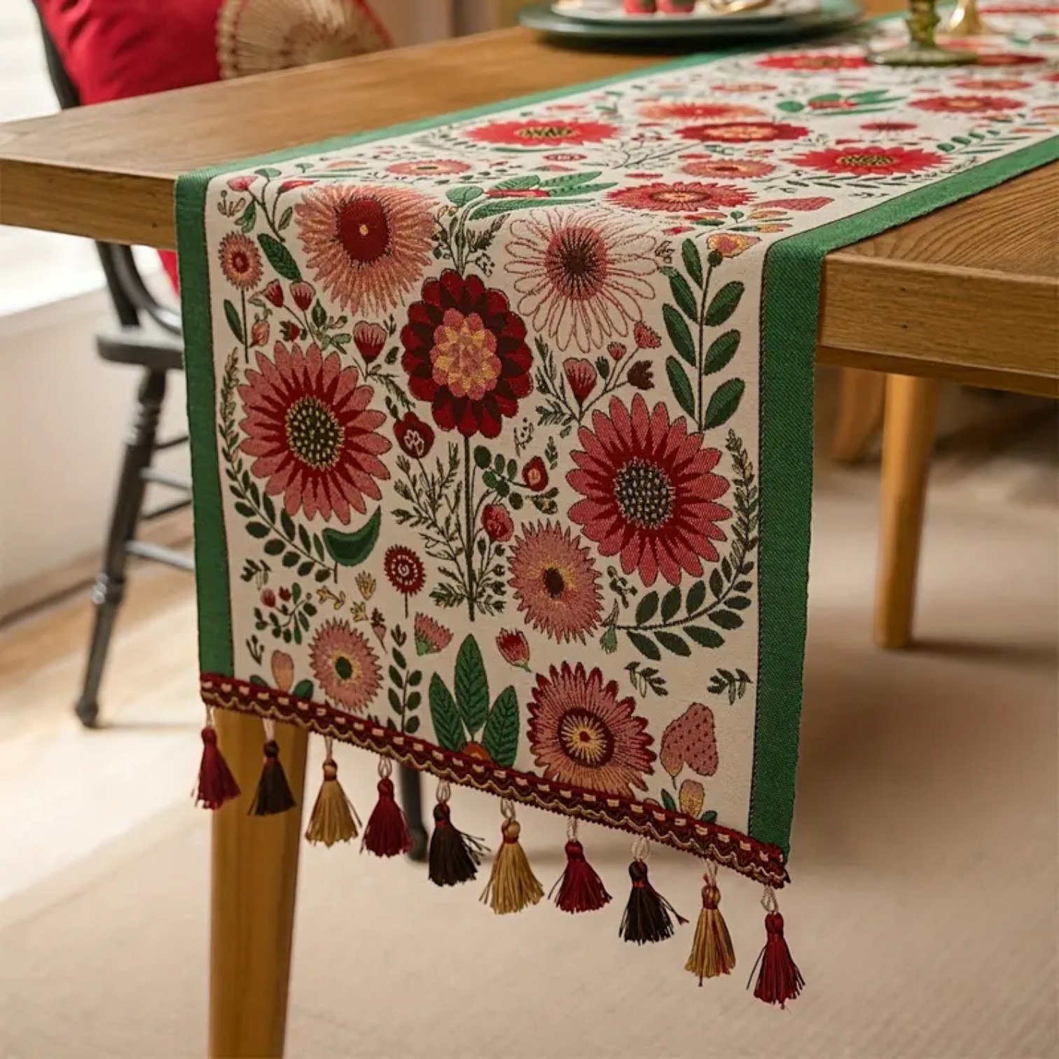 Top Lucky - Camino De Mesa Algodón De Lino 180X35Cm-03