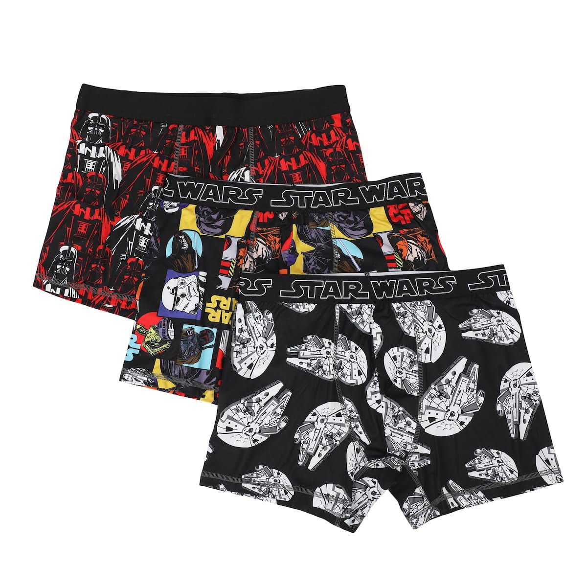 Pack De 3 Boxer Briefs Star Wars Para Hombre De Bioworld, Talla Grande
