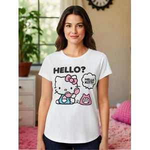 Polera Pijama Mujer Hello Kitty Blanco L
