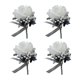 thumbnail image 3 of 4x Broche De Flor De Rosa Falsa Pin De Ramillete De Boda Blanco Y Gris Plateado, 3 of 5
