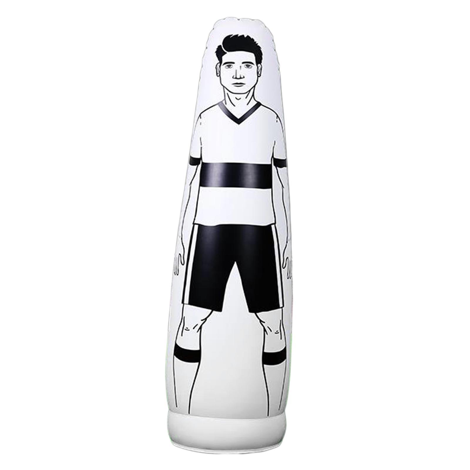 Magideal - Maniquí De Entrenamiento De Fútbol Inflable, Vaso De Entrenador De Fútbol Inflable, Bolsa De Boxeo Portátil, Entrenamiento De Boxeo Para Niños Adultos Blanco 175Cm