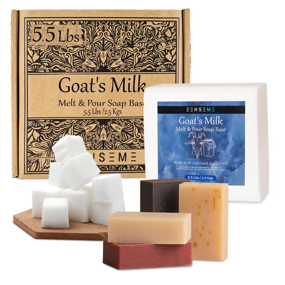 Kit de suministros para hacer jabón ZenSeme, base de jabón de leche de cabra, 2,5 kg