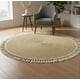 thumbnail image 1 of Alfombra Yute 120 Cm Color Natural, Con Flecos Blancos, 1 of 5