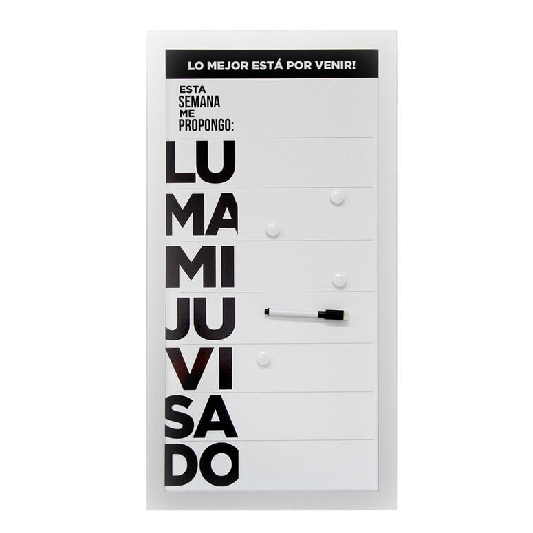 Vgo Pizarra Plastica 30x60 Cm Work Blanco 64