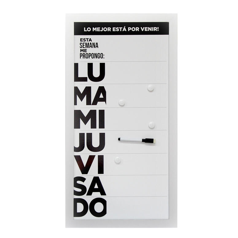 Vgo - Pizarra Plastica 30X60 Cm Work Blanco 64