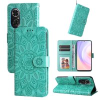 Funda Tipo Cartera Foxdock Para Honor 50 Se , Diseño Girasol En Relieve, Cuero Pu, Cierre Magnético, Soporte Y Tarjetero