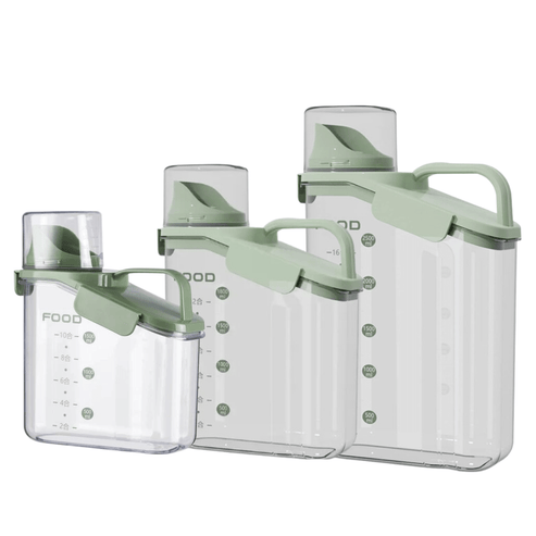 Estilodomus - Set 3 Contenedores Herméticos Con Dosificador Frasco Plastico - Verde