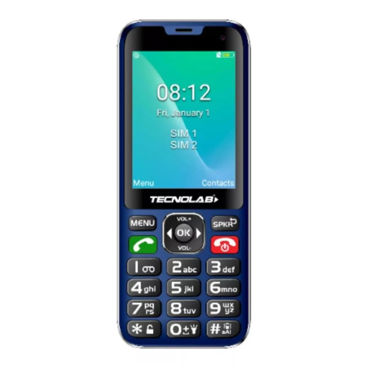 Tecnolab - Telefono Senior Adulto Mayor 4g Azul Doble Sim Card Tl487