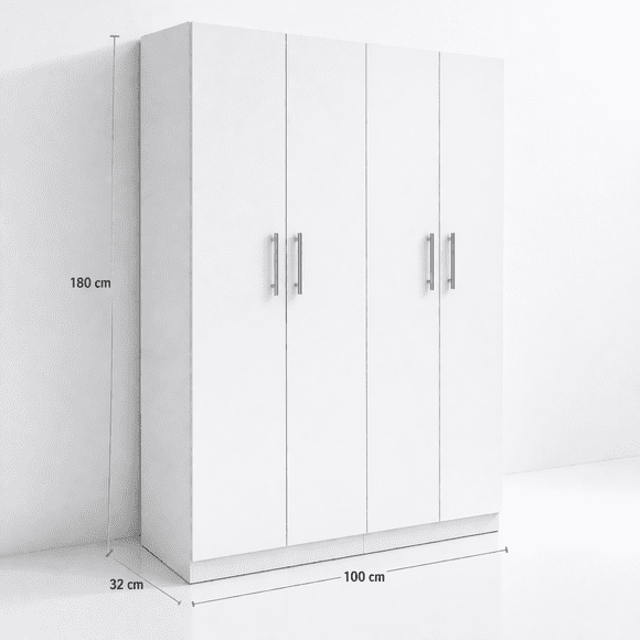 Closet de Bebé 4 Puertas Blanco 180x100x32