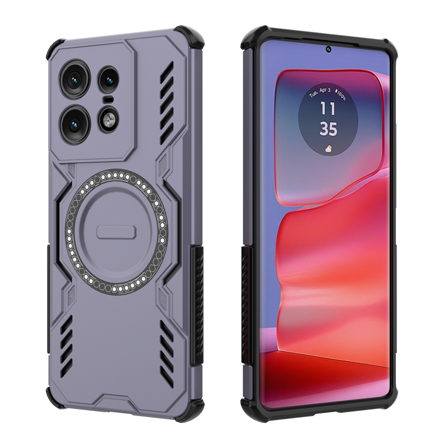 Funda Foxdock Para Motorola Edge 50 Pro 5G , Magnética, Resistente A Golpes, Con Soporte, Unisex, Carga Inalámbrica