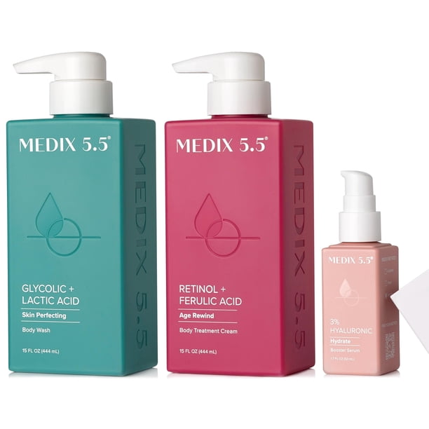Set antienvejecimiento Medix 5.5 para el cuidado de la piel con retinol y ácido hialurónico
