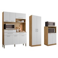 Movelaria - Combo Mueble Para Microondas Orion, Kit 8 Puertas Kit Orion Y Alacena K020820