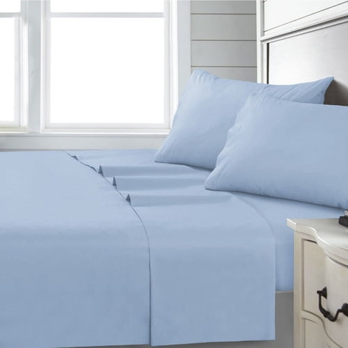 Sabana Andes 144 Hilos Lisa Celeste 2 Plazas