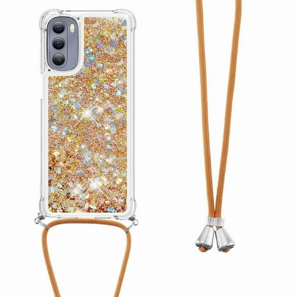 Funda FOXDOCK para Motorola Moto G Stylus 2022 4G con Cuerda Ajustable, Brillo Líquido, Protección Antigolpes y Lente – Ideal para Regalo