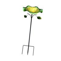 Ioensy - Baño De Pájaros De Metal Para Amantes De Las Aves, Comedero Para Pájaros Para Patio Al Aire Libre, 22 Cm X 86 Cm