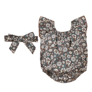 Magideal - 2X Traje Infantil Para Niña, Mono Sin Mangas, Diadema, Mono Con Volantes, Peleles Para Recién Nacido, Para Club, Vacaciones De Pascua, Fiesta De Sueño 1 A 3 Meses