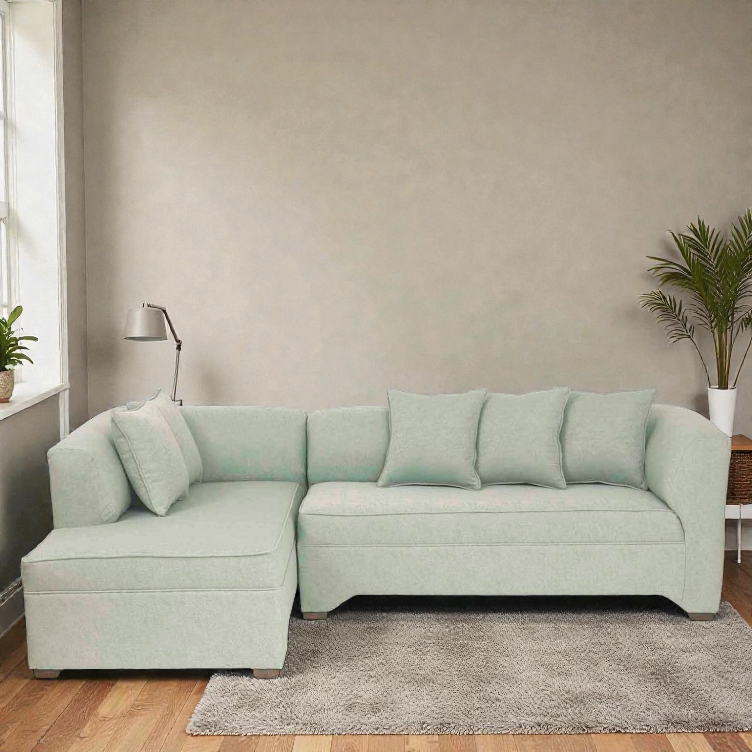 Muebles Altiro - Seccional Sinar Izquierdo - Tela Lino Sidelli Verde Agua