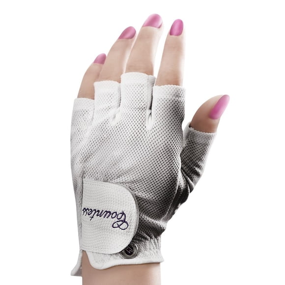 Guante de Golf Powerbilt para Dama Countess, Media Dedo, blanco, talla M