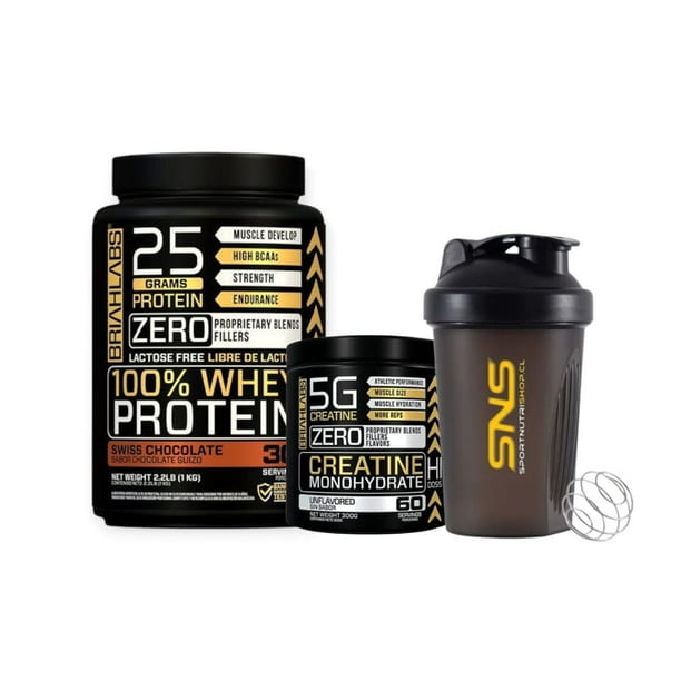 Pack Proteina 100% Whey 1kg Chocolate + Creatina 60sv + Shaker -