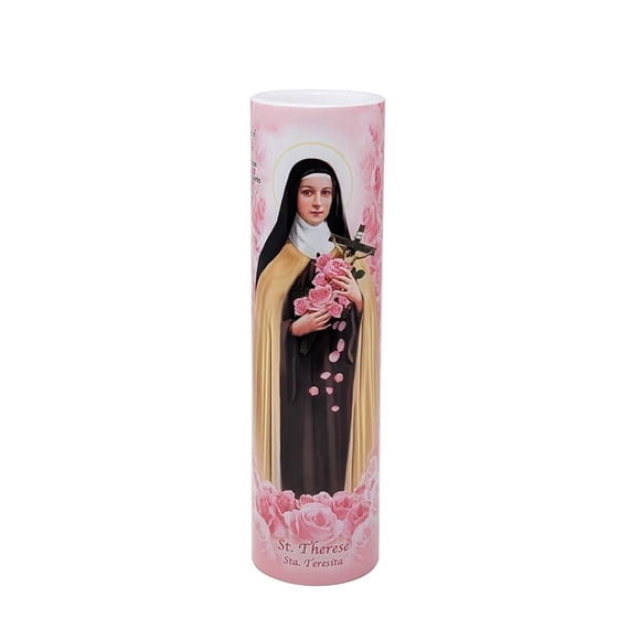 Vela LED THE SAINTS COLLECTION Santa Teresa de Lisieux con temporizador de 6 horas