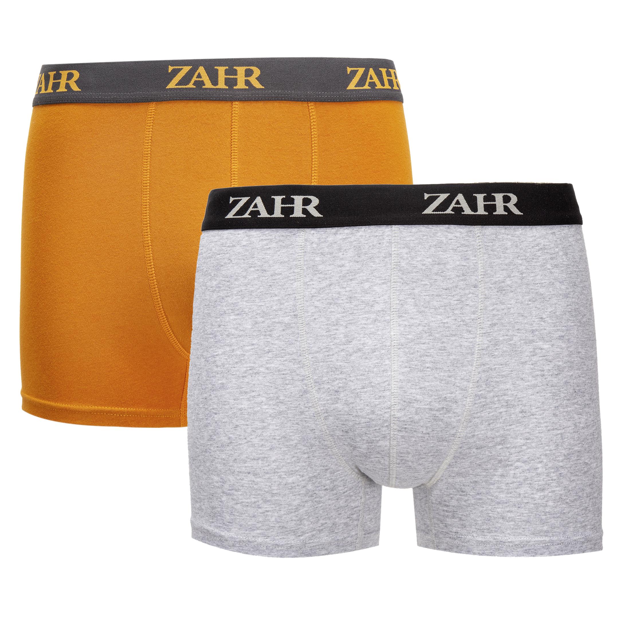 Zahr - Pack De 2 Boxers Naranjo Y Gris