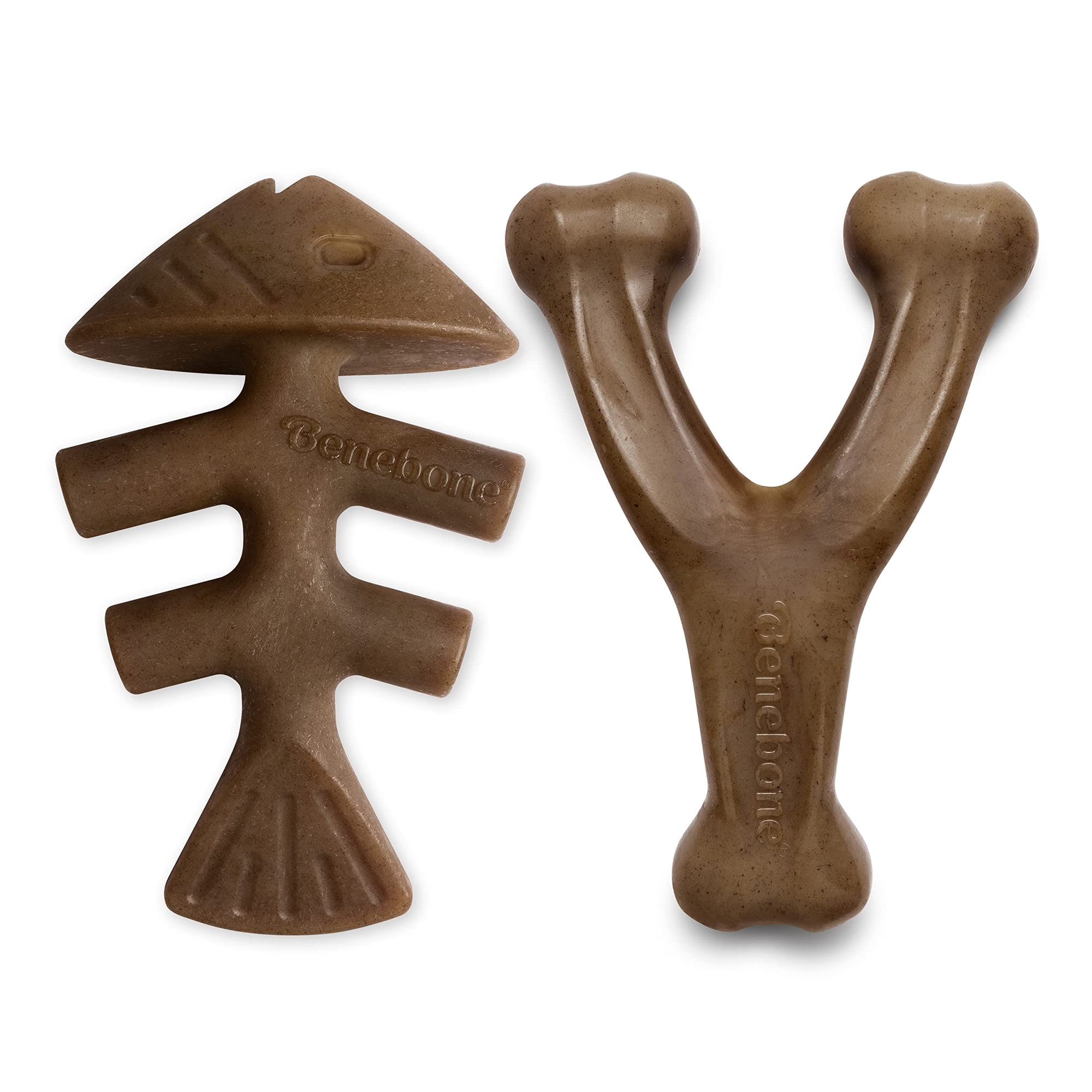 Juguetes Masticables Para Perros Benebone Fishbone/wishbone, Paquete De 2 Unidades, Tamaño Mediano