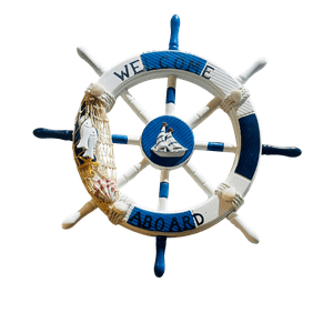 Decostilo - Adorno Timón De Capitán De Madera 45X45Cm