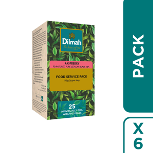 Pack 6 Te Negro Frambuesa Dilmah 25 Bolsitas C/U