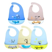 Genérico - Set 3 Baberos Silicona Colores Recolector Residuos Bebes Lau