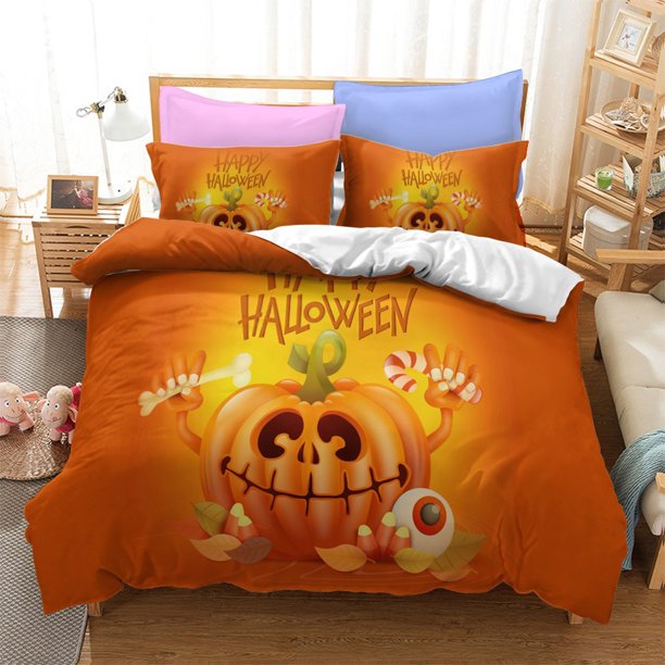Halloween Sreative Home Pillowcase Duvet Cover Polyester Comfortable Children's Adult Bed Bedding Set Three Piece Set Bed Sheets
