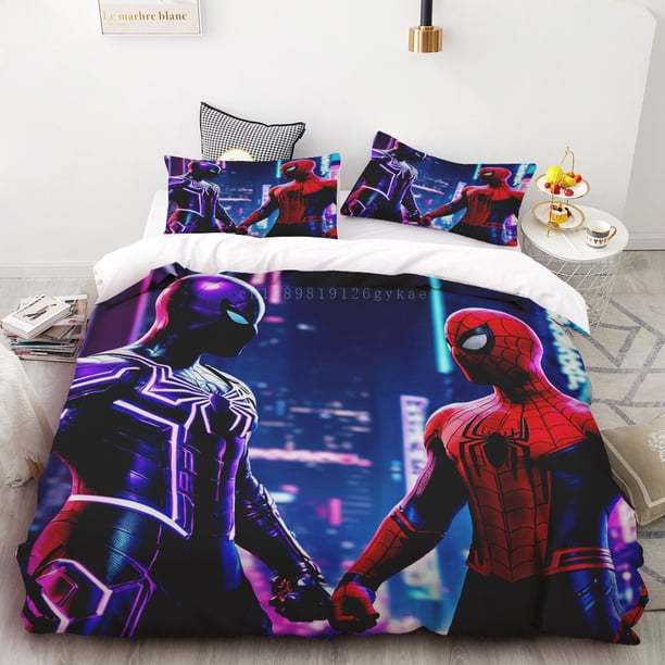 Duvet Cover Set Cool Spider-Man Bedding Set Miles Morales 3D Pillowcase Room Decor Queen Size Multi Size Kids Adult Gift Bed Sheets