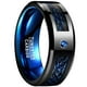 thumbnail image 3 of Stunning 8MM Wide Dragon Pattern Blue Carbon Fiber Men's Tungsten Ring - USA Size 7-14, 3 of 4