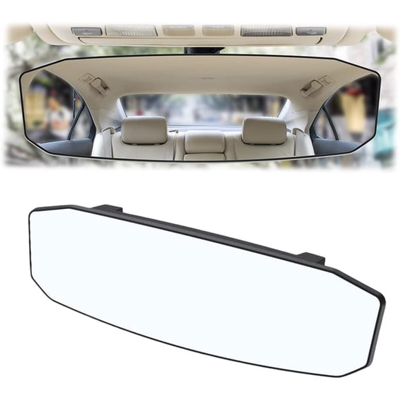 8sanlione Espejo retrovisor panorámico para automóvil de 12 pulgadas, forma irregular