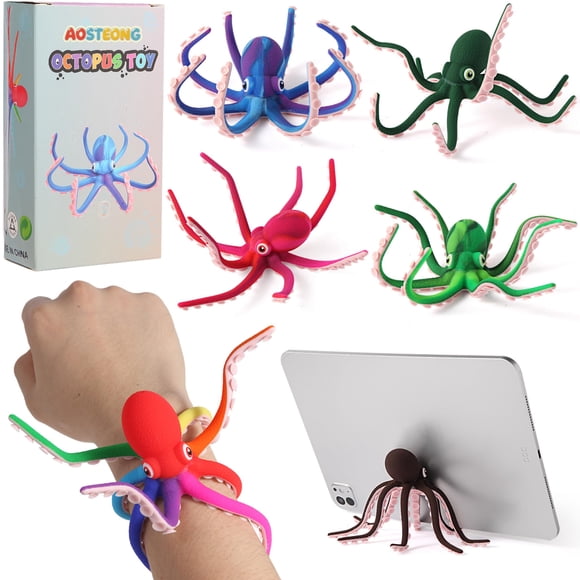 Juguete Antiestrés AOSTEONG Pulpo Arcoíris de Silicona – 1 pieza