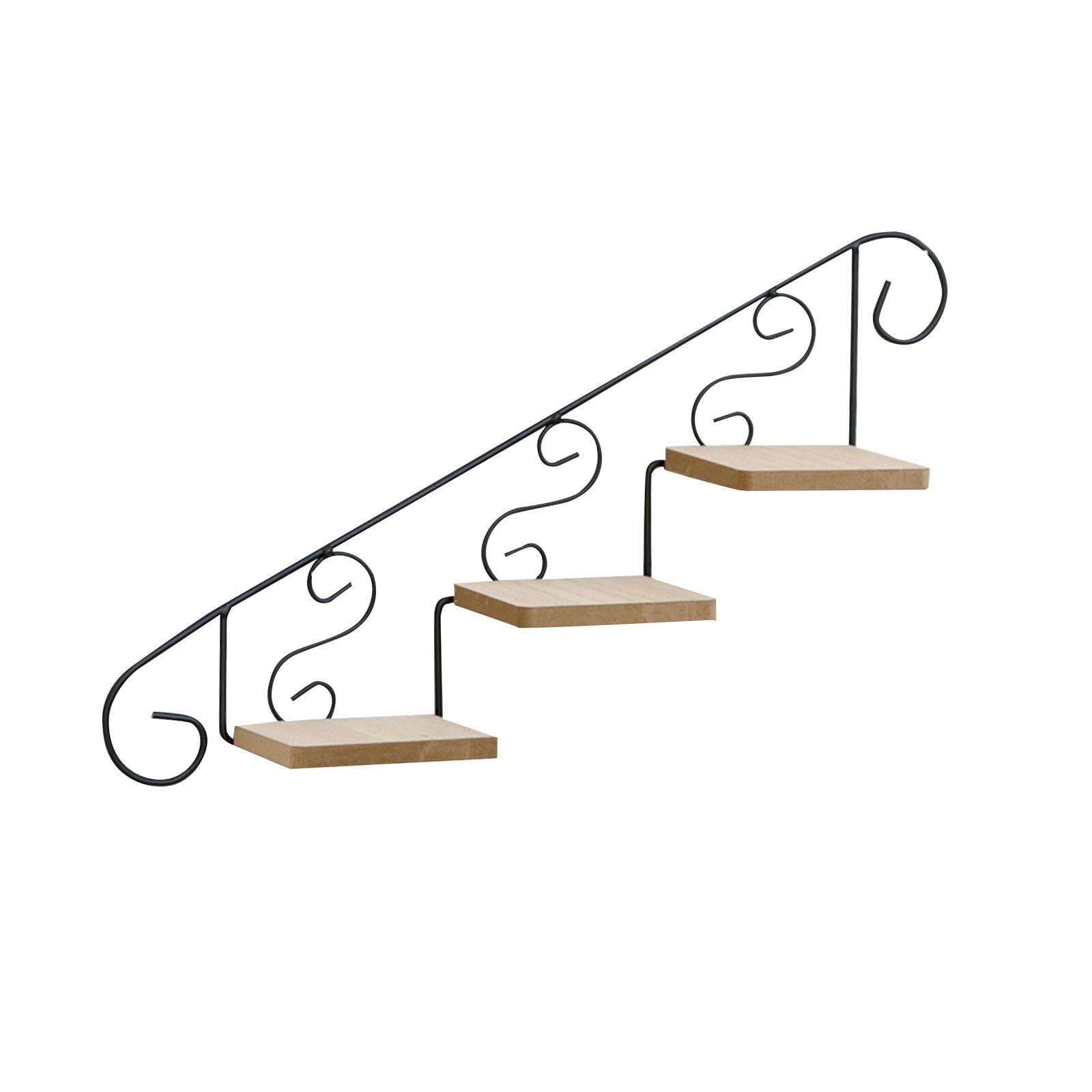 Magideal - Estante Decorativo Para Escalera, Soporte Para Plantas, Montaje En Pared Retro, Decoración De Pared, Estante De Almacenamiento, Decoración Colgante De Hacia Arriba