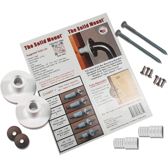 Grab Bar Mounting Kit for Fiberglass Showers The Solid Mou