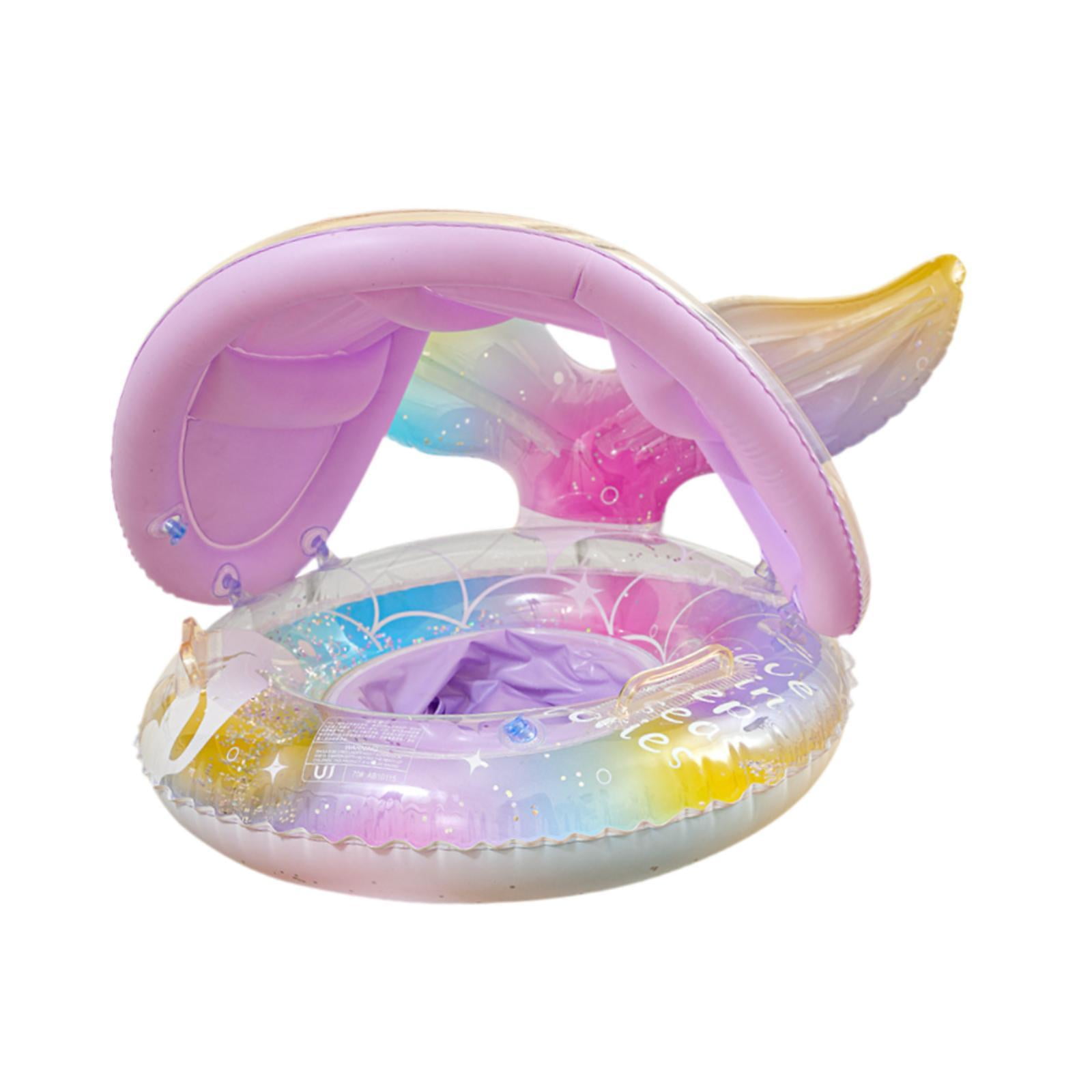 Ioensy - Flotador Inflable De Sirena Para Piscina, Ideal Para Vacaciones, Playa, Piscina Con Asiento Y Toldo.