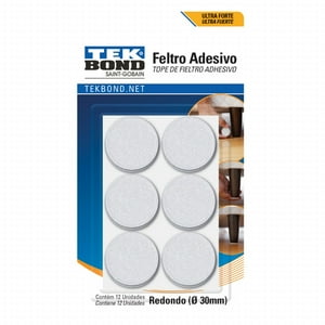 Fieltros Adhesivos Redondo 30Mm Blanco 12Un. - Tekbond