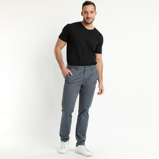 Pantalón Frente Plano Slim Fit Gris Medio gris 58
