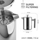 thumbnail image 2 of Cafetera Secura French Press, prensa de café aislante de acero inoxidable de grado 304 con 2 pantallas adicionales, 12 oz (0,35 litros), plateada (SFP-12DS), 2 of 7